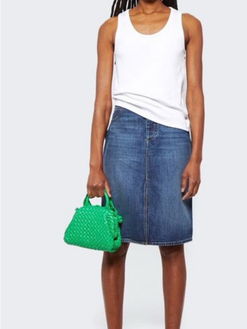 Bottega Veneta Dark Blue Denim skirt with Tags